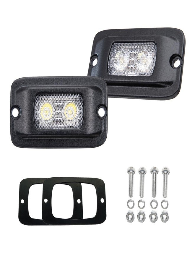 Raycharm 4.3" Flush-Mount Off-road LED Light, 6000K Cool-White, 90° Wide Flood Beam, Reverse & Backup Light for Jeep, Truck, UTV, ATV, IP68 Waterproof/Shockproof, 12V/24V, 2-Pack - Image 1